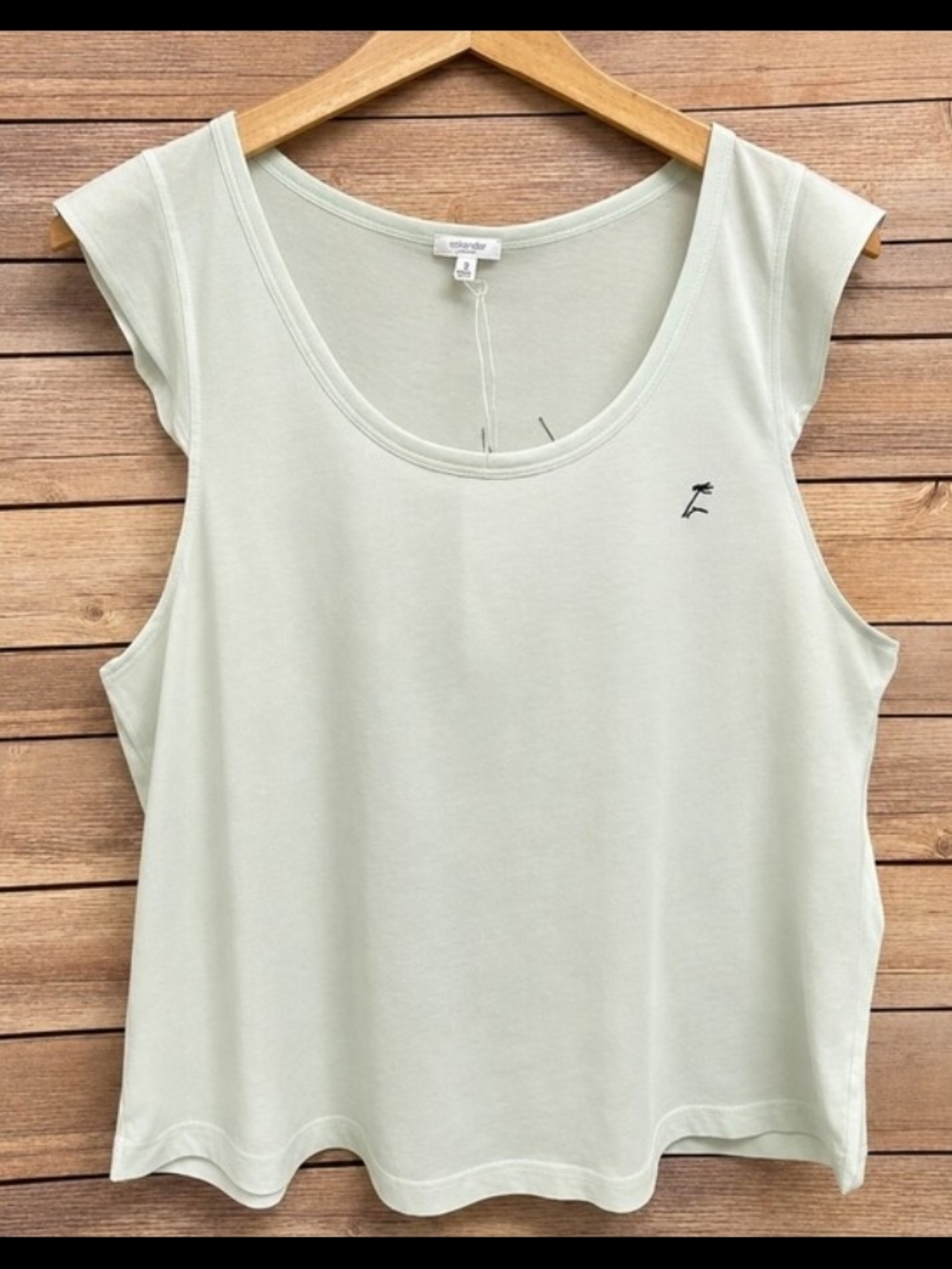 Tavik Sage Green Flutter Sleeve Tank Top Embroidered Soft Girl Size Medium